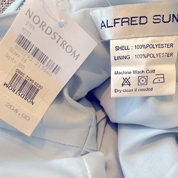 NWT Alfred Sung Spaghetti Strap Satin Midi Cocktail Dress Size 16 MSRP$206 - Picture 5 of 5